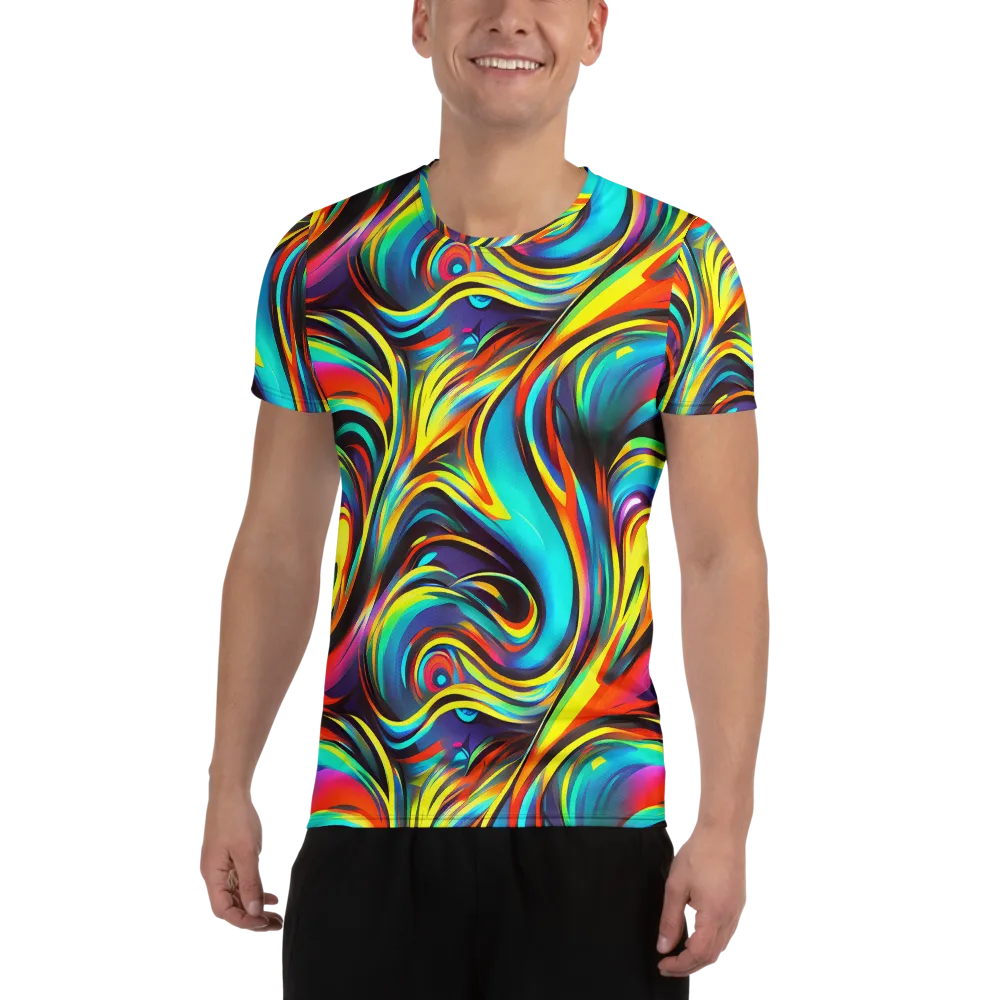 Cyber Surge on Men's Athletic T-Shirt — Front