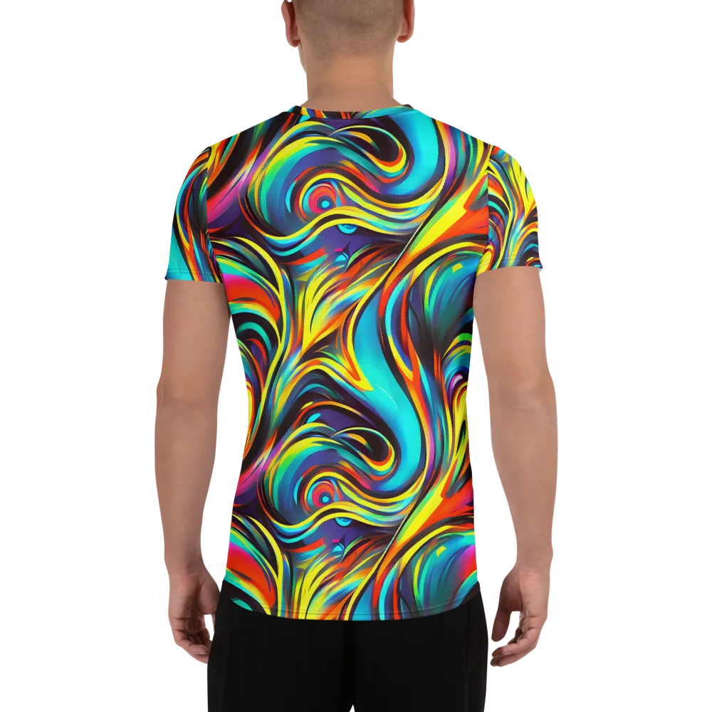 Cyber Surge on Men's Athletic T-Shirt — Back