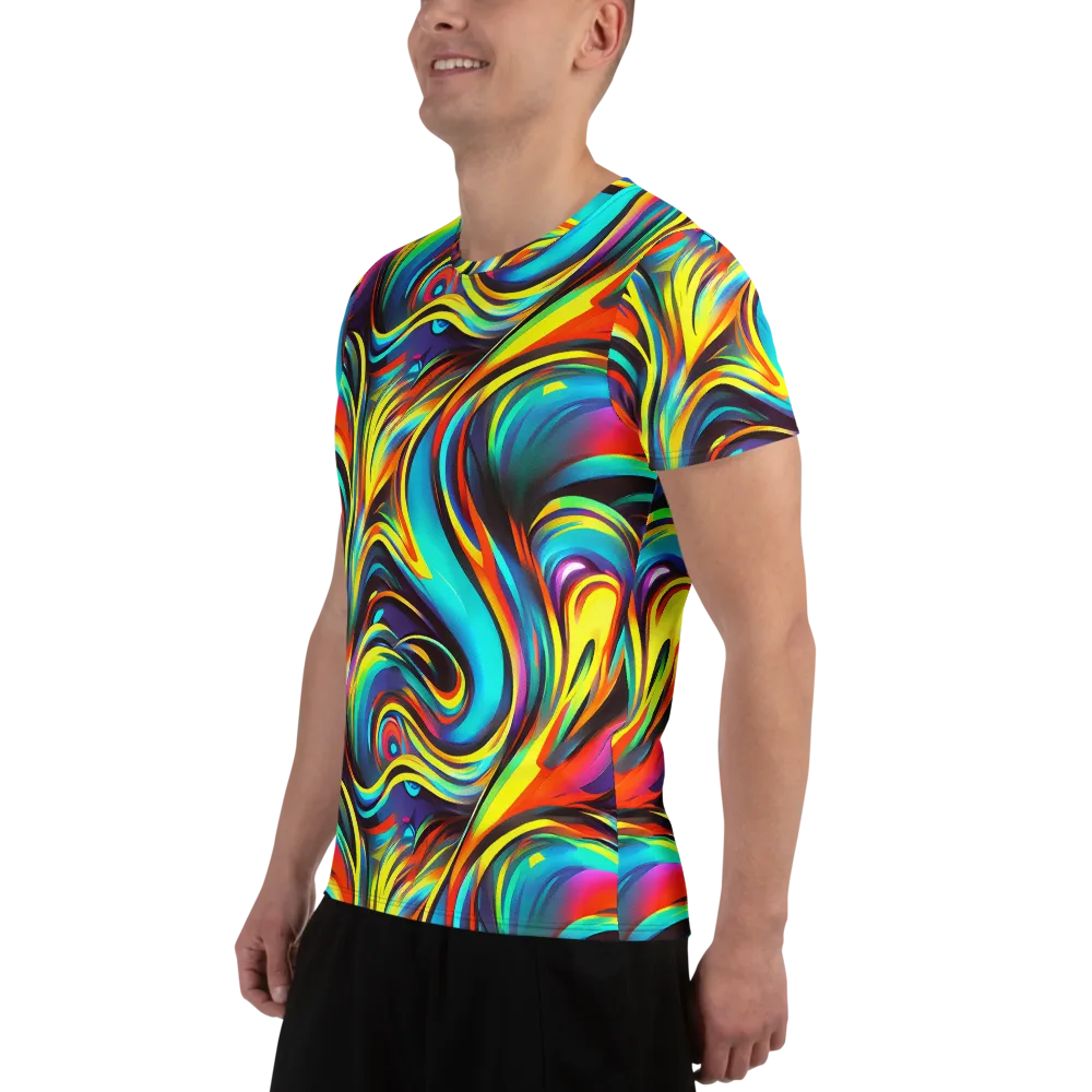 Cyber Surge on Men's Athletic T-Shirt — Left