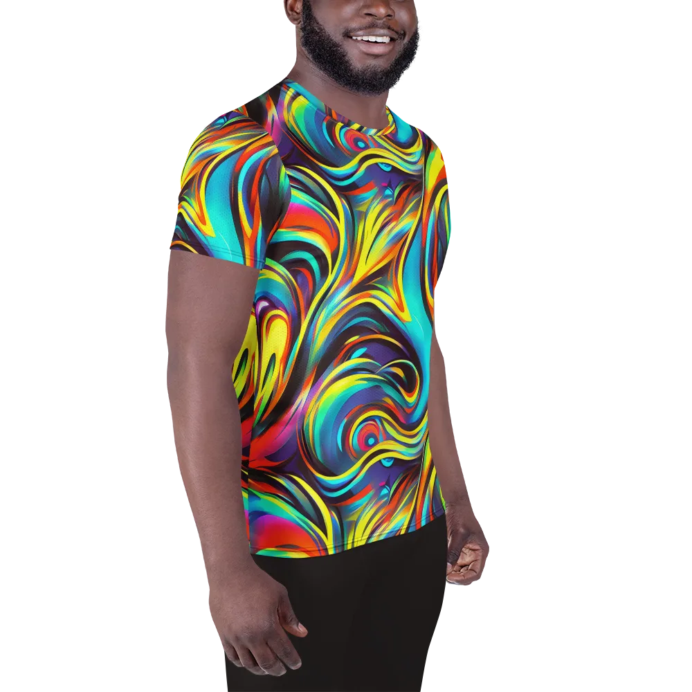 Cyber Surge on Men's Athletic T-Shirt — Right