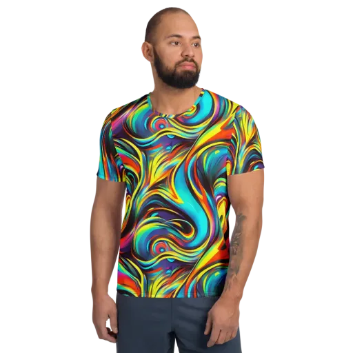 Cyber Surge on a Men's Athletic T-Shirt