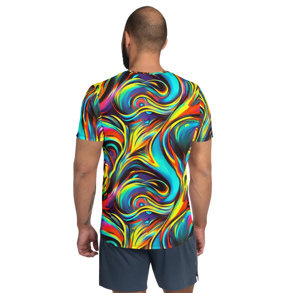 Cyber Surge on Men's Athletic T-Shirt — Back