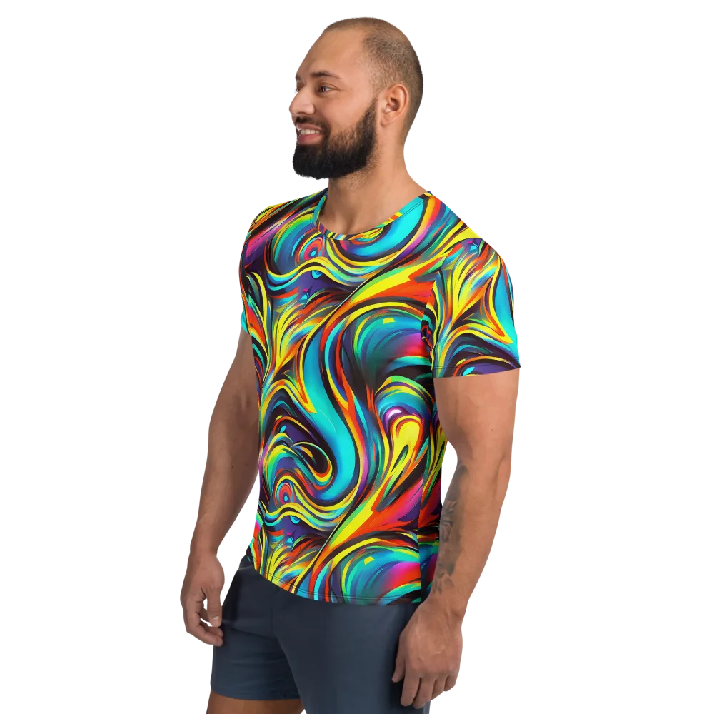 Cyber Surge on Men's Athletic T-Shirt — Left