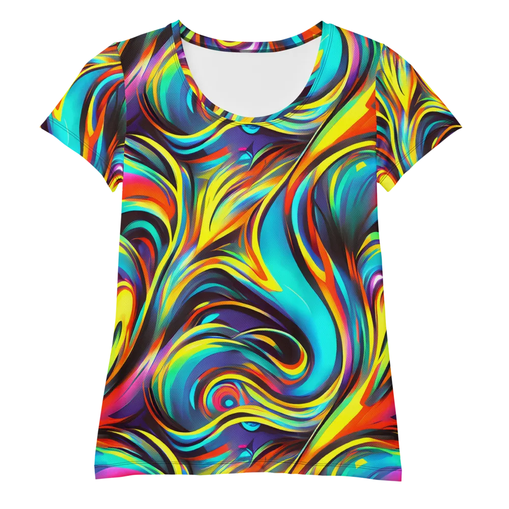 Cyber Surge on Women's Athletic T-Shirt — Front