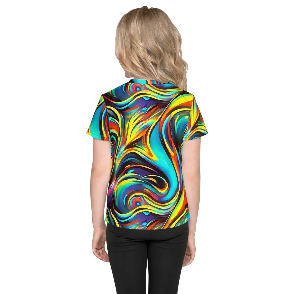 Cyber Surge on Kids Crew Neck T-Shirt — Back