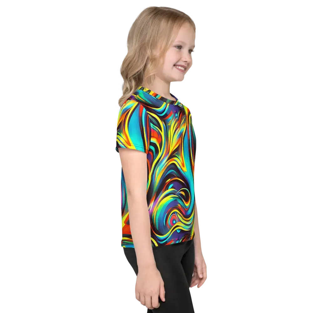 Cyber Surge on Kids Crew Neck T-Shirt — Right