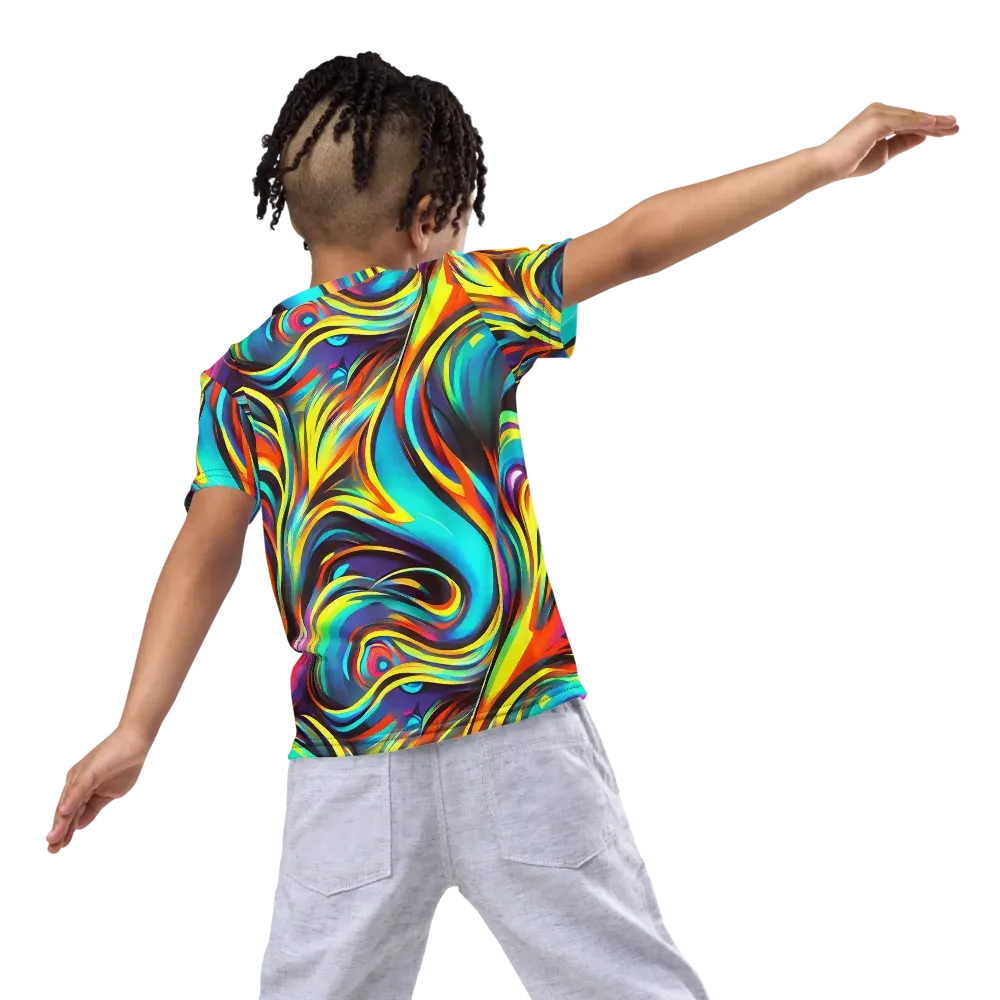 Cyber Surge on Kids Crew Neck T-Shirt — Back