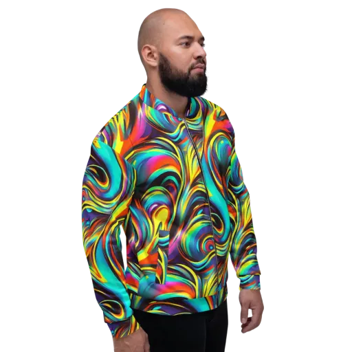 Cyber Surge on a Bomber Jacket