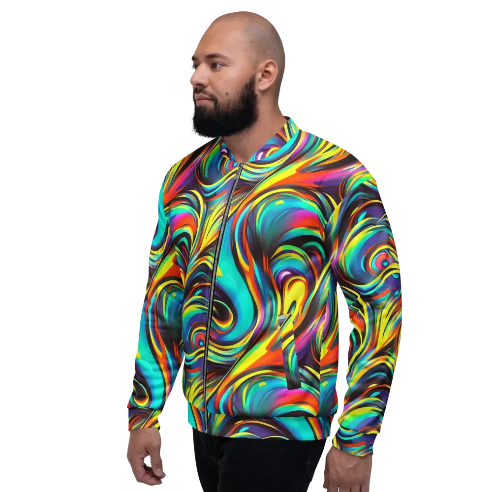Cyber Surge on Bomber Jacket — Left