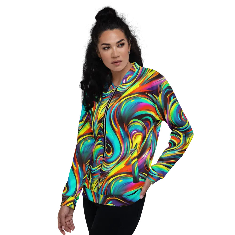 Cyber Surge on Bomber Jacket — Left