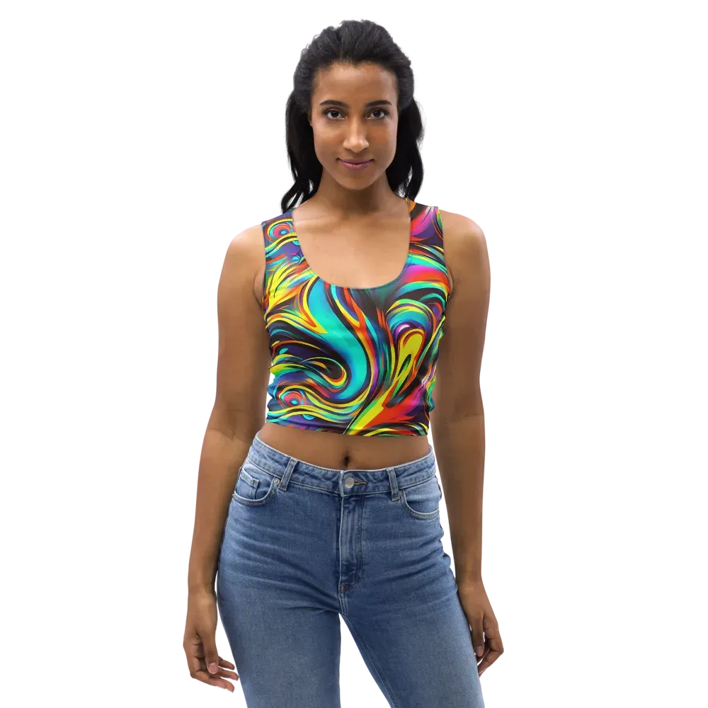 Cyber Surge on Crop Top — Front