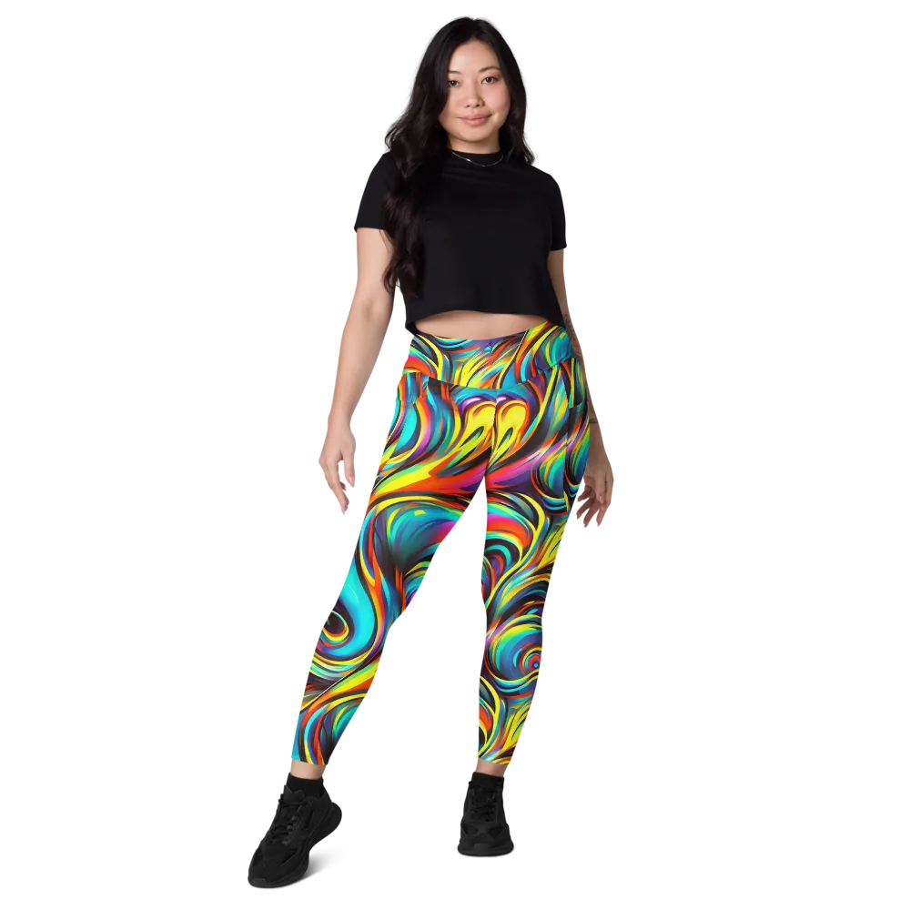 Cyber Surge on Leggings with Pockets — Front