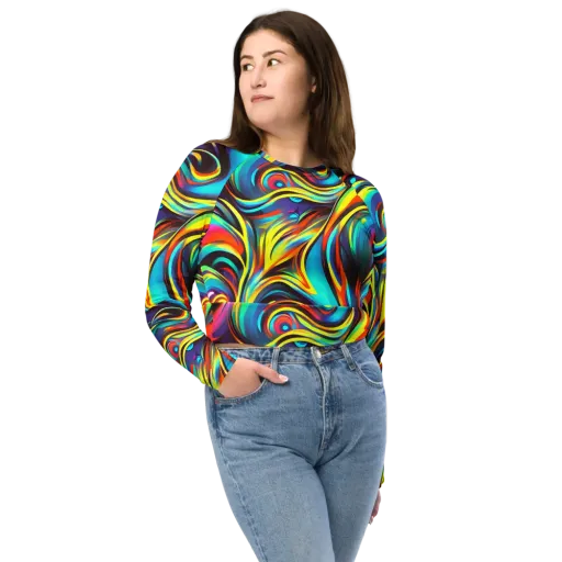 Cyber Surge on a Long Sleeve Crop Top