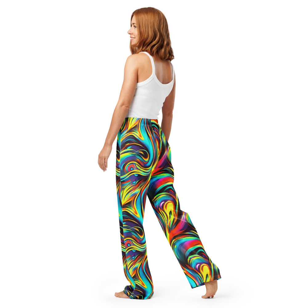 Cyber Surge on Women's Pajama Pants — Back