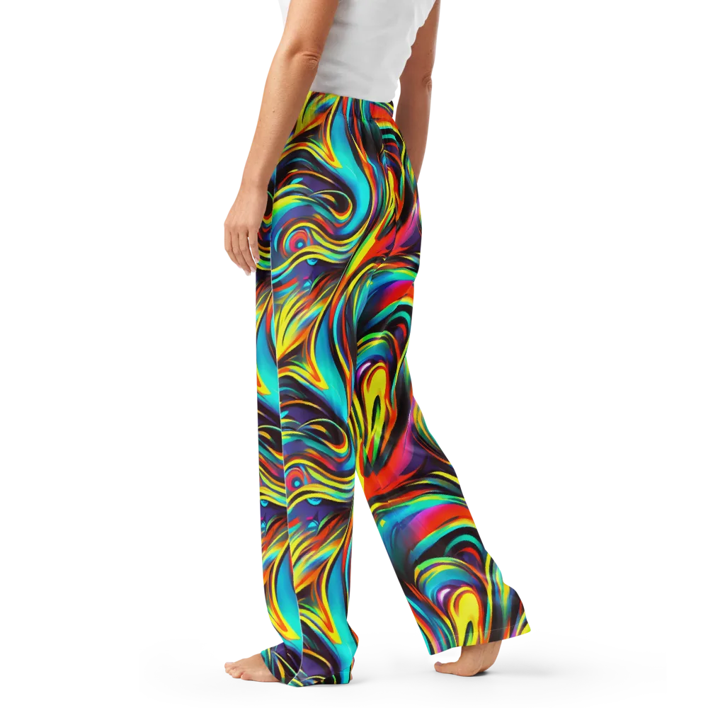 Cyber Surge on Women's Pajama Pants — Left