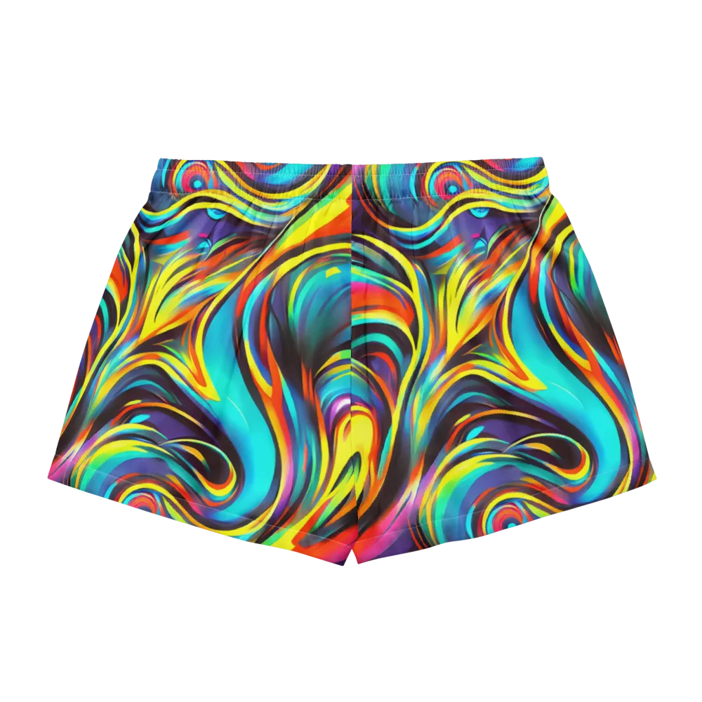 Cyber Surge on Women's Pajama Shorts — Back