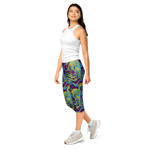 Stellar Swirls on a Capri Leggings