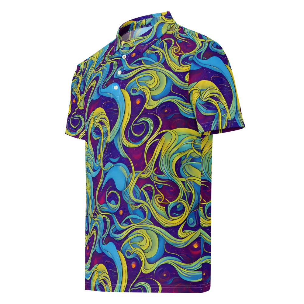 Stellar Swirls on Men's Slim Fit Polo Shirt — Left Front