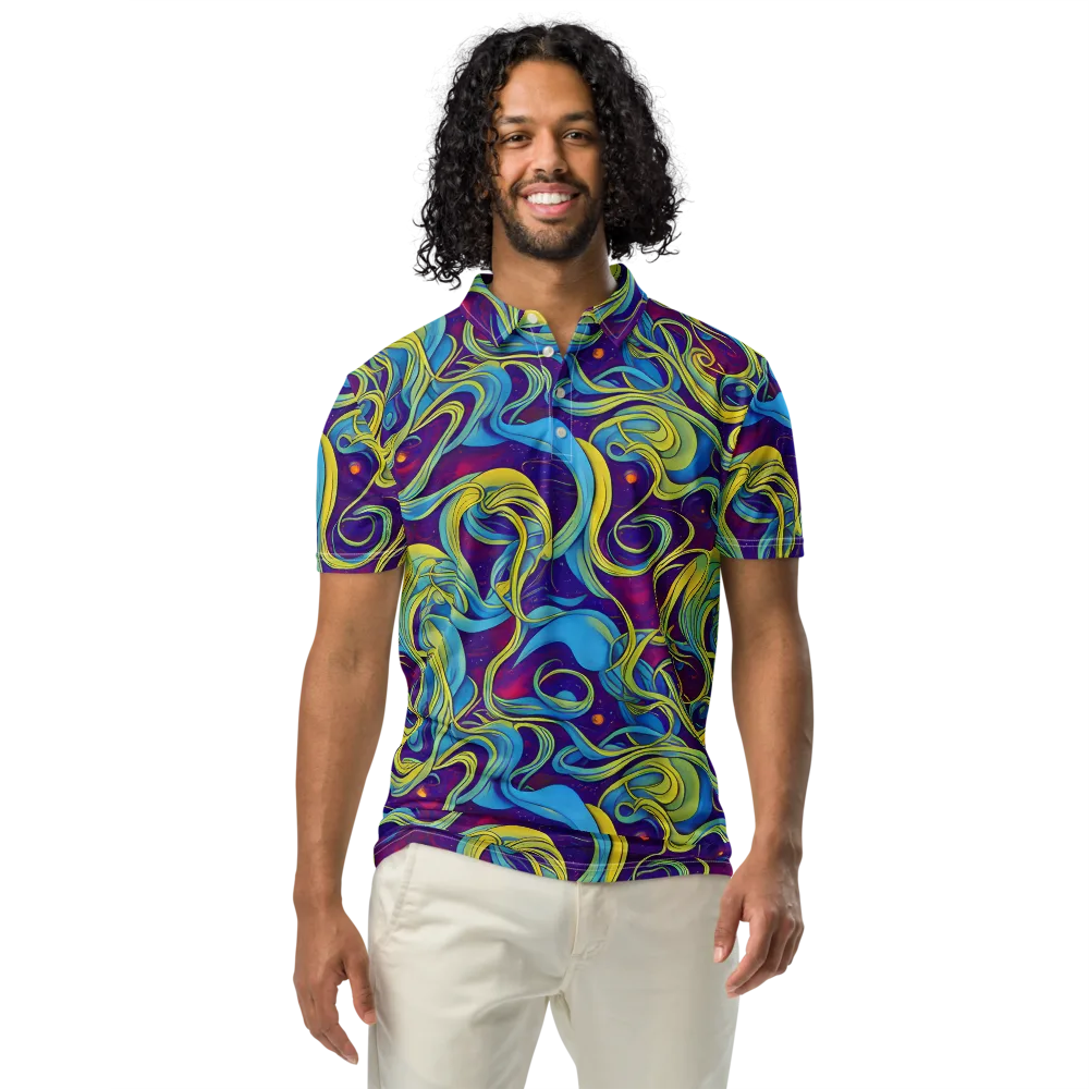 Stellar Swirls on Men's Slim Fit Polo Shirt — Front