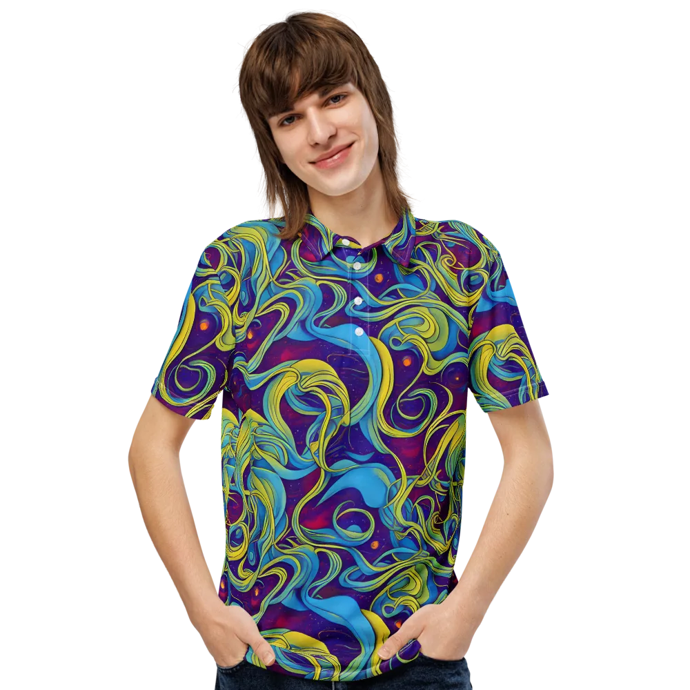 Stellar Swirls on Men's Slim Fit Polo Shirt — Front