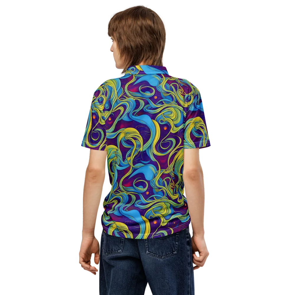Stellar Swirls on Men's Slim Fit Polo Shirt — Back