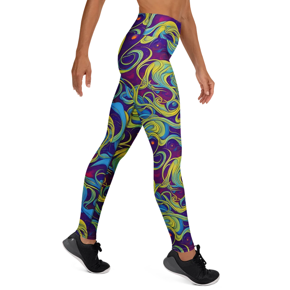 Stellar Swirls on Yoga Leggings — Right