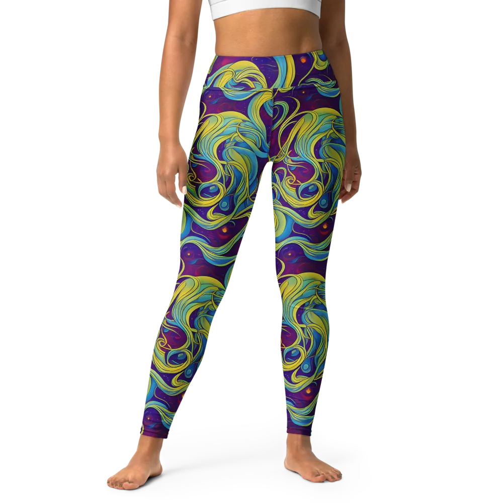 Stellar Swirls on Yoga Leggings — Front
