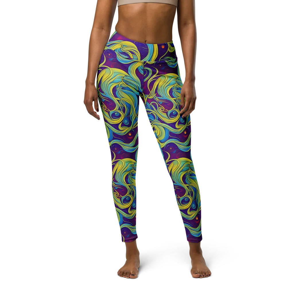 Stellar Swirls on Yoga Leggings — Front