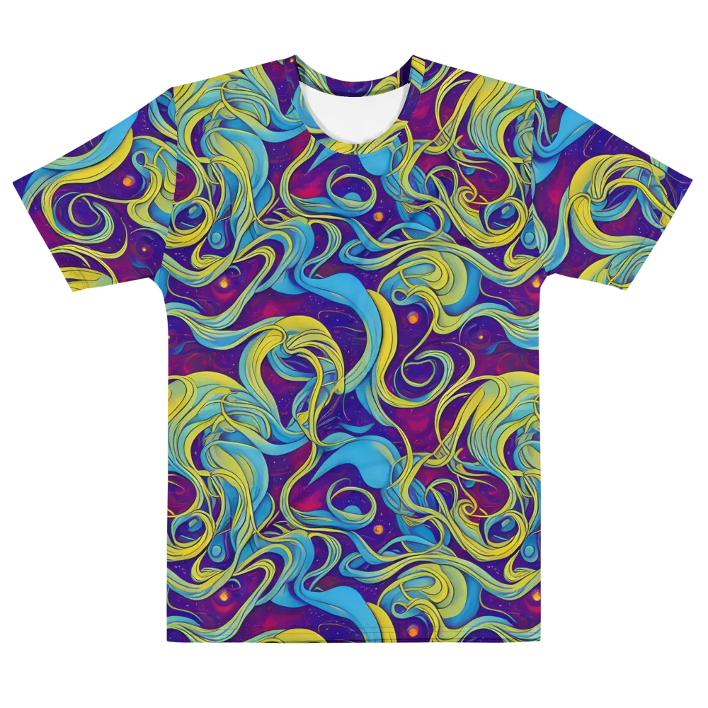 Stellar Swirls on Men's Cotton Crew Neck T-Shirt — Front
