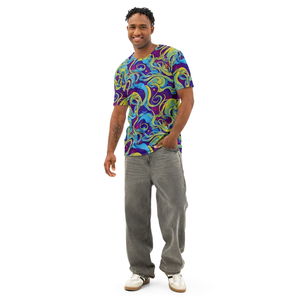 Stellar Swirls on Men's Cotton Crew Neck T-Shirt — Front