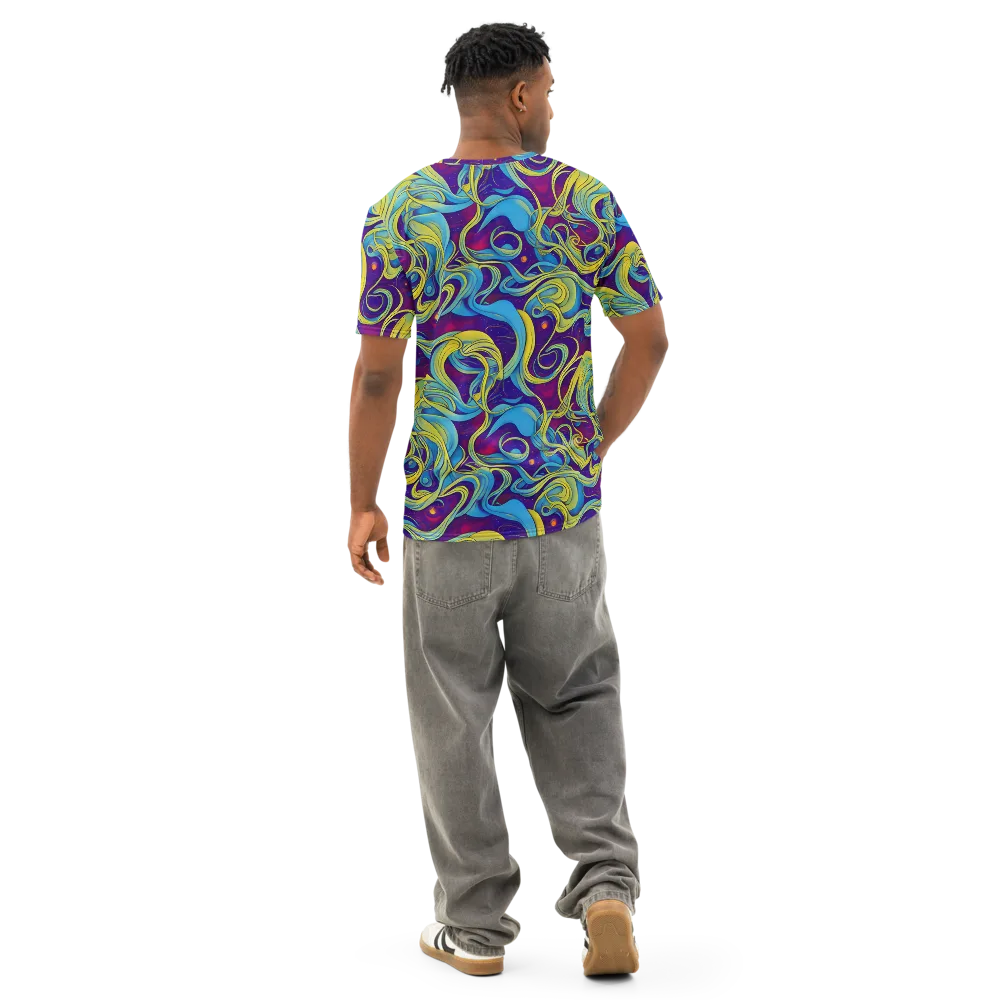 Stellar Swirls on Men's Cotton Crew Neck T-Shirt — Back