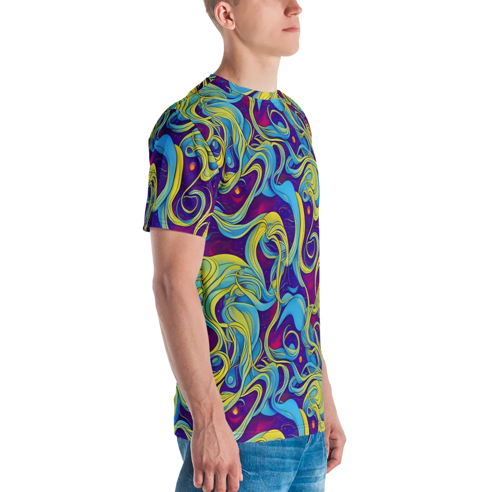 Stellar Swirls on Men's Crew Neck T-Shirt — Right