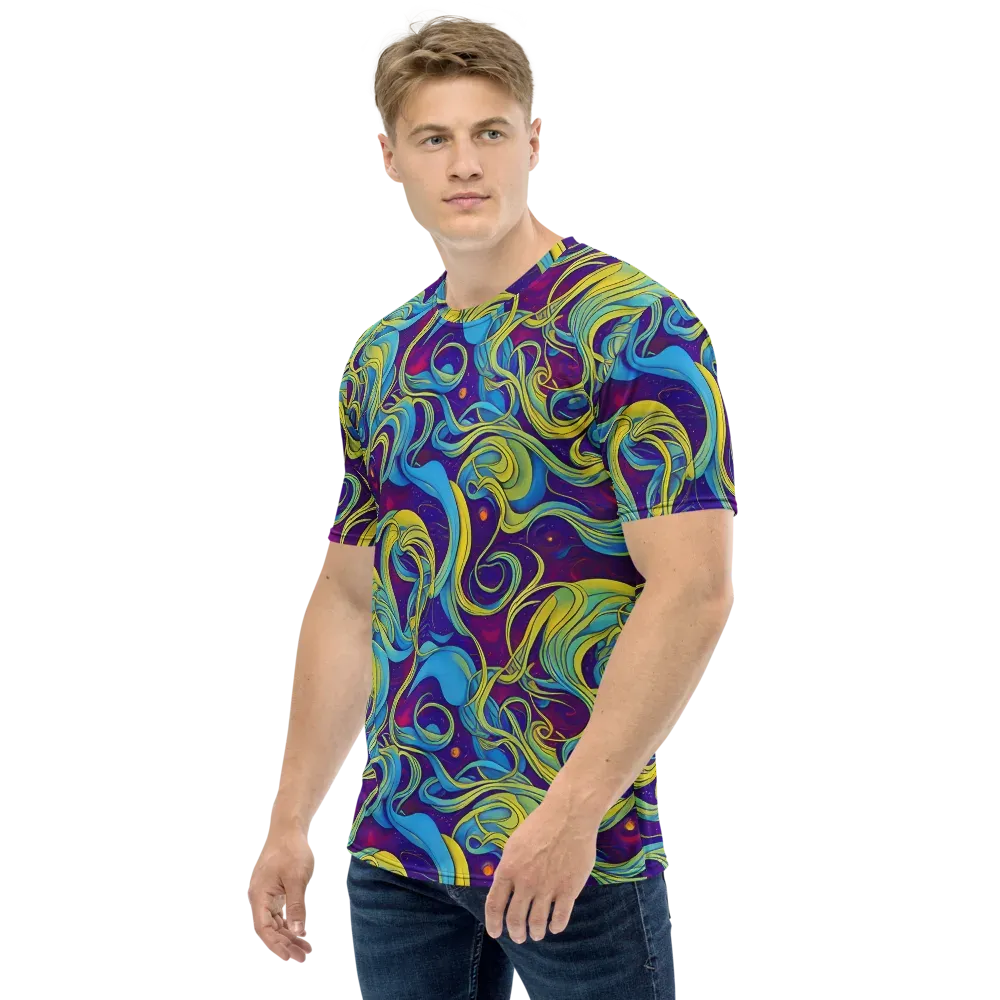Stellar Swirls on Men's Crew Neck T-Shirt — Left