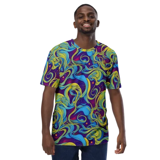 Stellar Swirls on a Men's Crew Neck T-Shirt