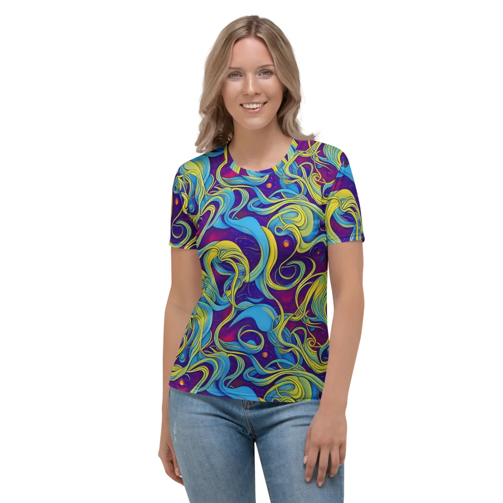 Stellar Swirls on Women's Crew Neck T-Shirt — Front
