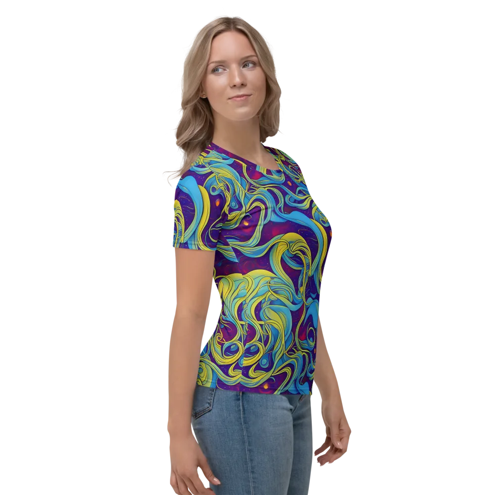 Stellar Swirls on Women's Crew Neck T-Shirt — Right