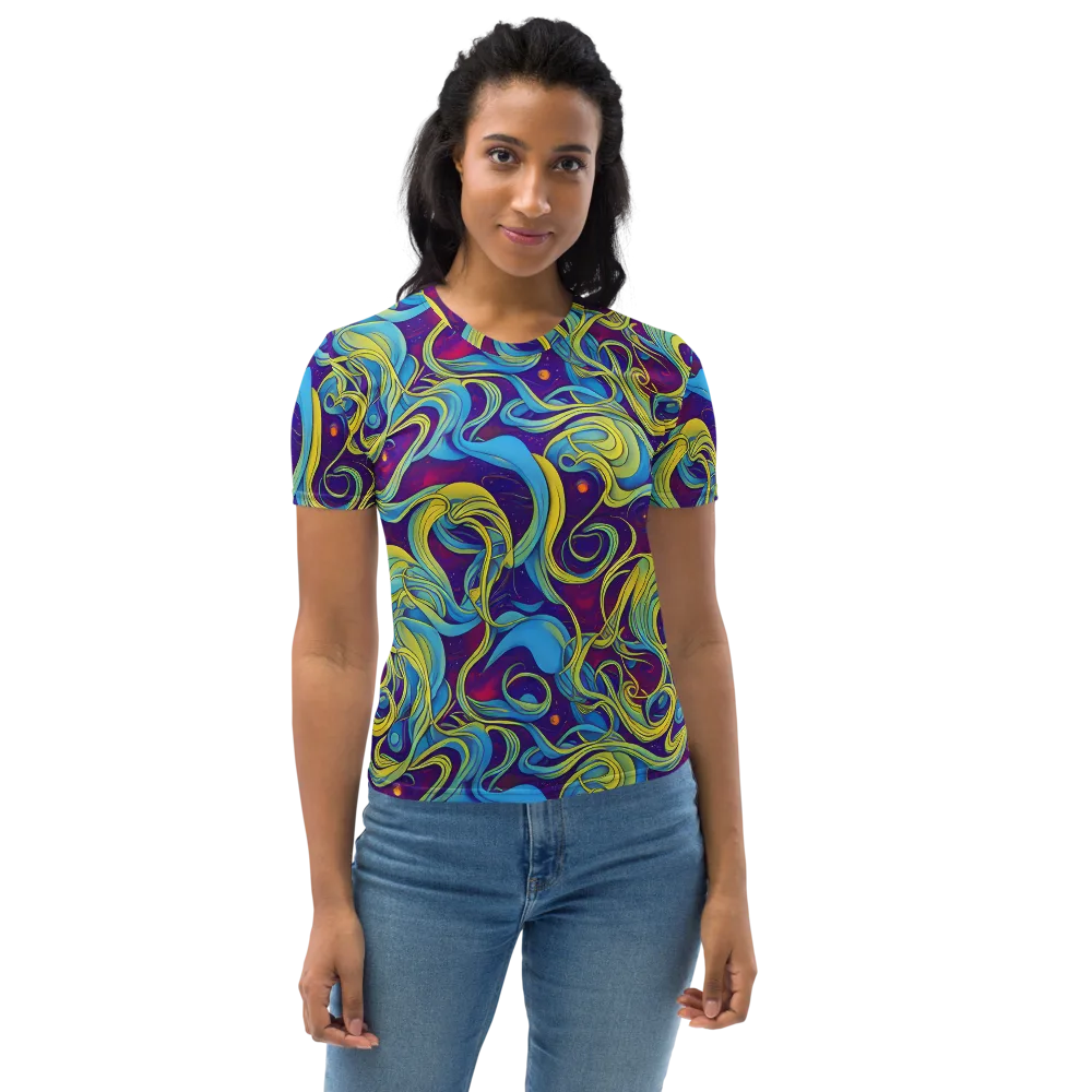 Stellar Swirls on Women's Crew Neck T-Shirt — Front