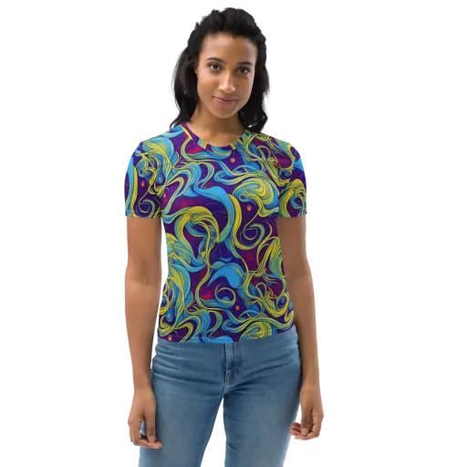 Stellar Swirls on a Women's Crew Neck T-Shirt