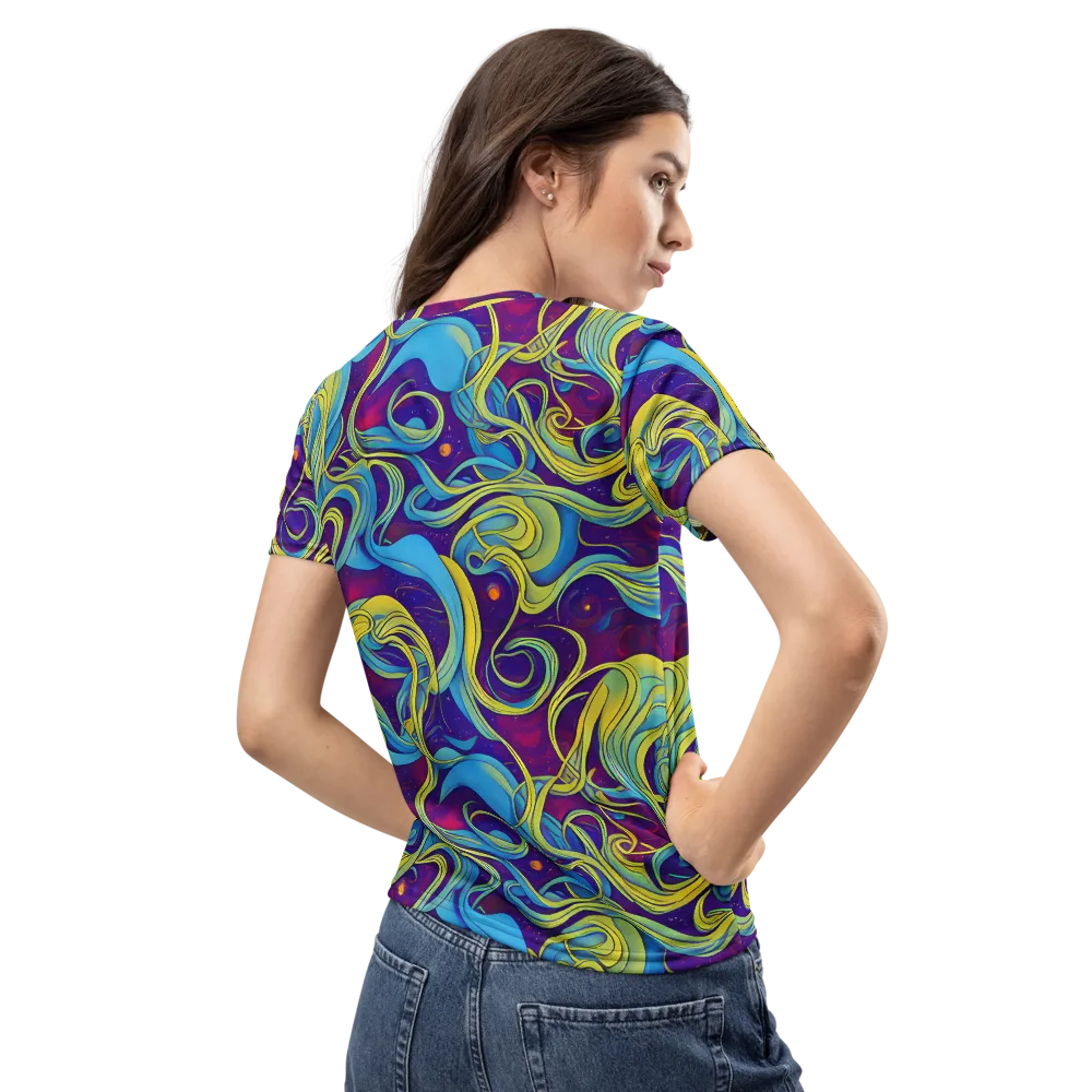 Stellar Swirls on Women's Crew Neck T-Shirt — Back