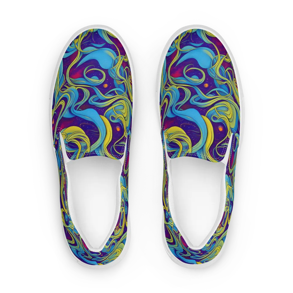 Stellar Swirls on Men's Slip-On Canvas Shoes — Front