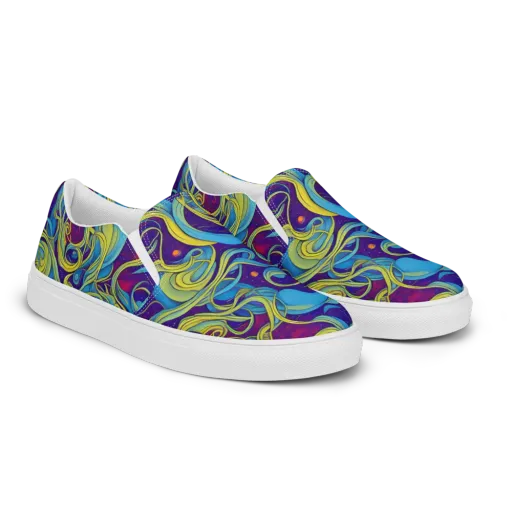 Stellar Swirls on a Men's Slip-On Canvas Shoes