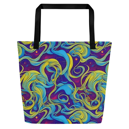 Stellar Swirls on a Large Tote Bag W/ Pocket