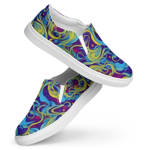 Stellar Swirls on a Women's Slip-On Canvas Shoes
