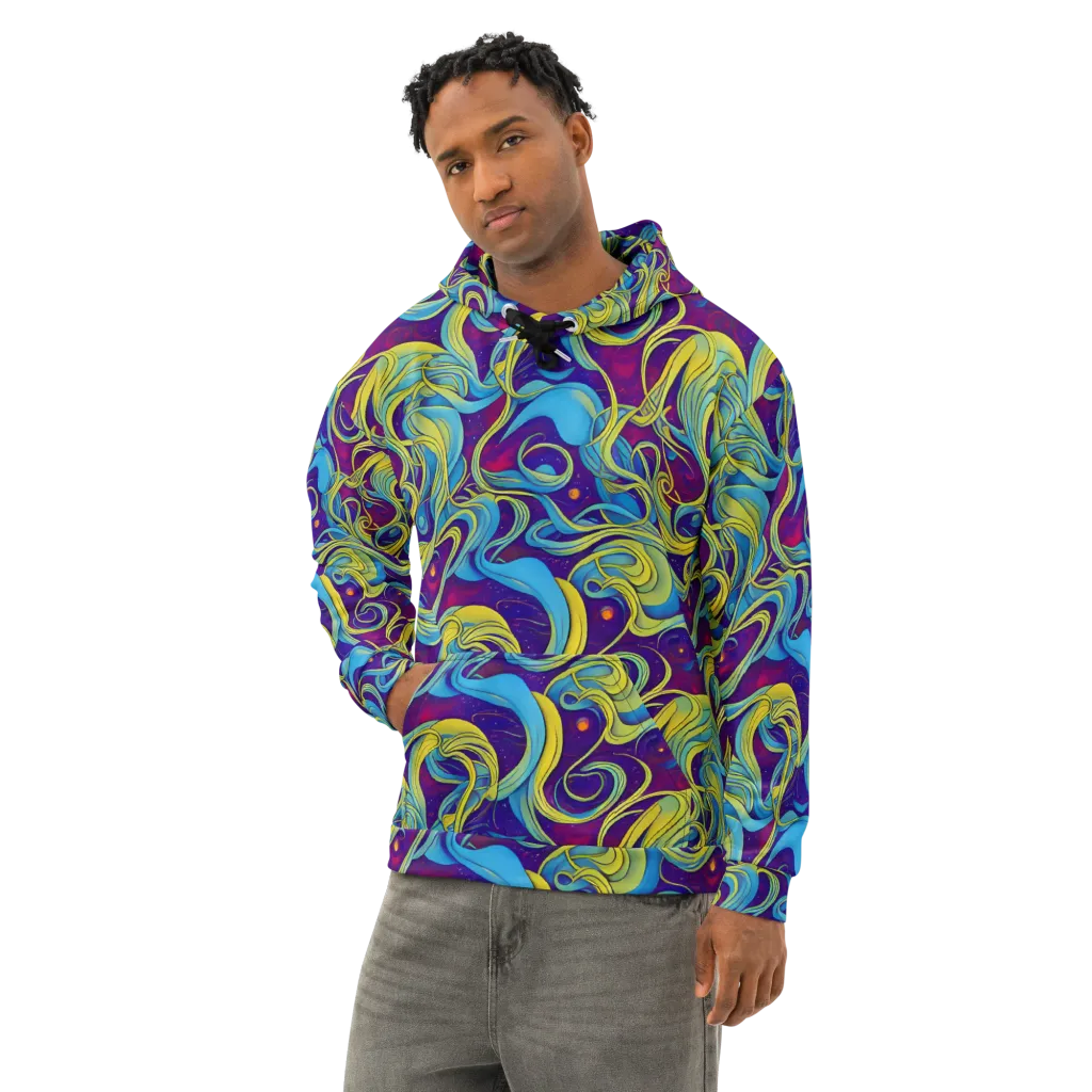 Stellar Swirls on Cotton Hoodie — Left Front