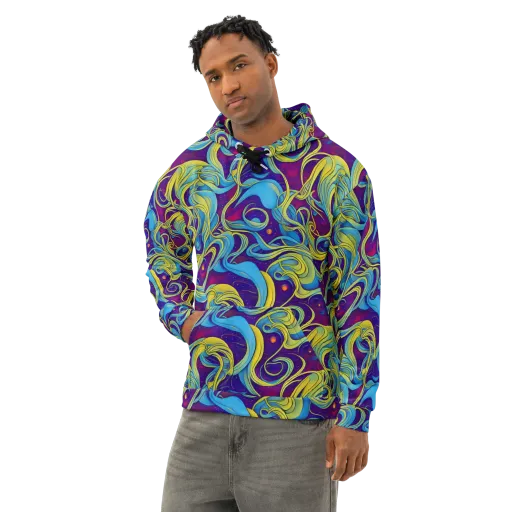 Stellar Swirls on a Cotton Hoodie
