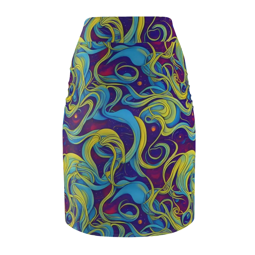 Stellar Swirls on Pencil Skirt — Back
