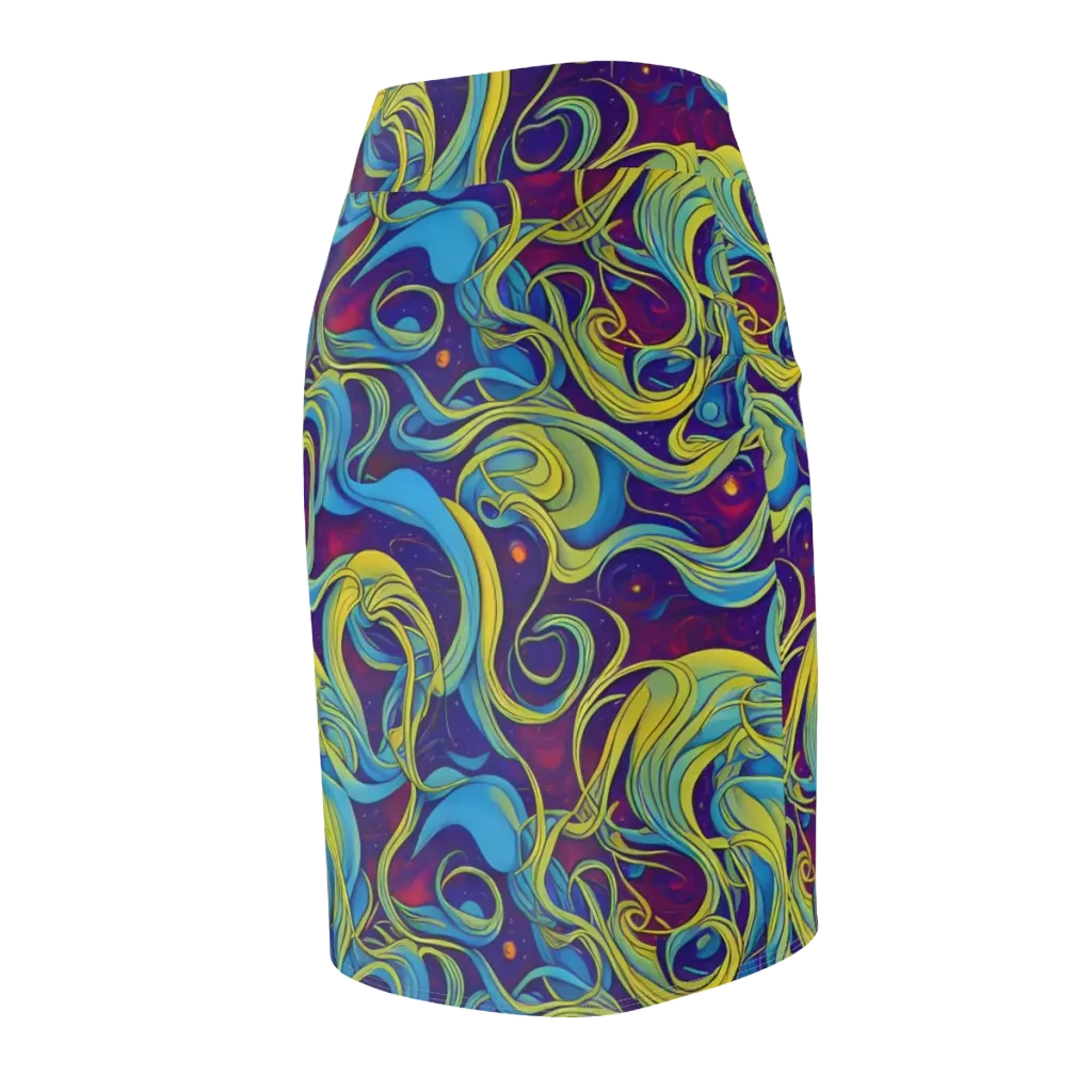 Stellar Swirls on Pencil Skirt — Back Side