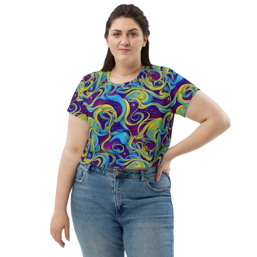 Stellar Swirls on Crop Tee — Front