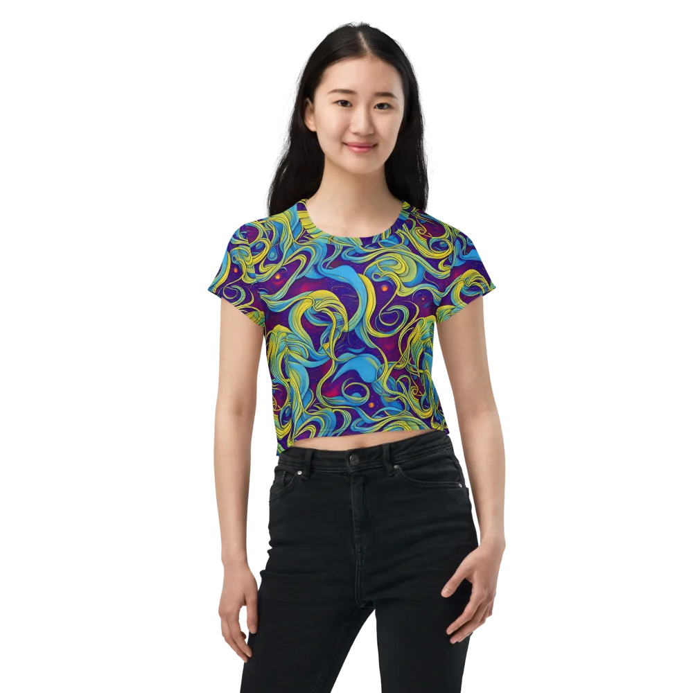 Stellar Swirls on Crop Tee — Front