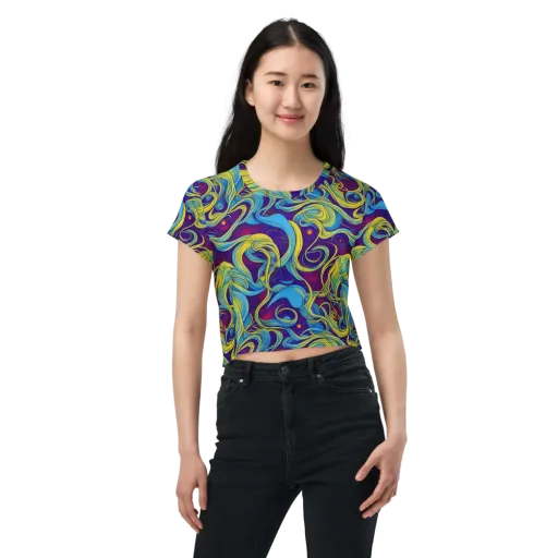 Stellar Swirls on a Crop Tee